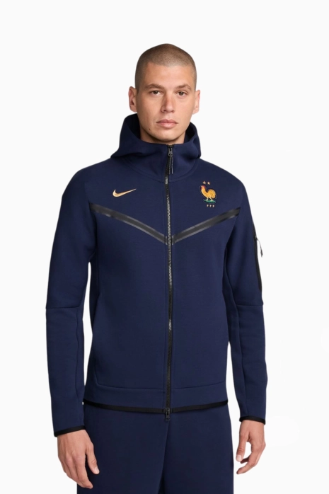 Bluza z kapturem Reprezentacji Francji Nike Tech Fleece Windrunner FZ - Granatowy