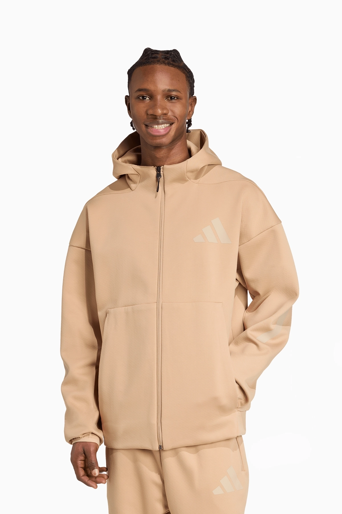 adidas Z.N.E. Full-Zip Hoodie - Beige | R-GOL.com - Football boots
