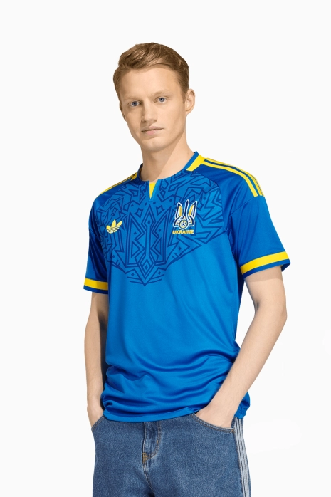 ゆ Tricou adidas Originals Ukraine 2026 Away Replica - Albastru