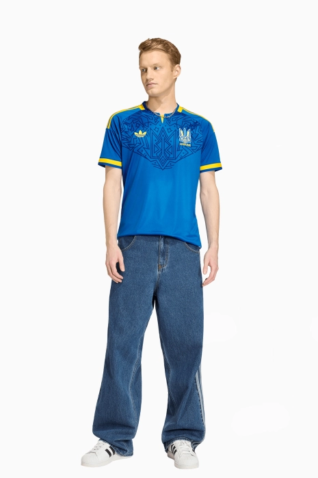 ゆ Tricou adidas Originals Ukraine 2026 Away Replica - Albastru