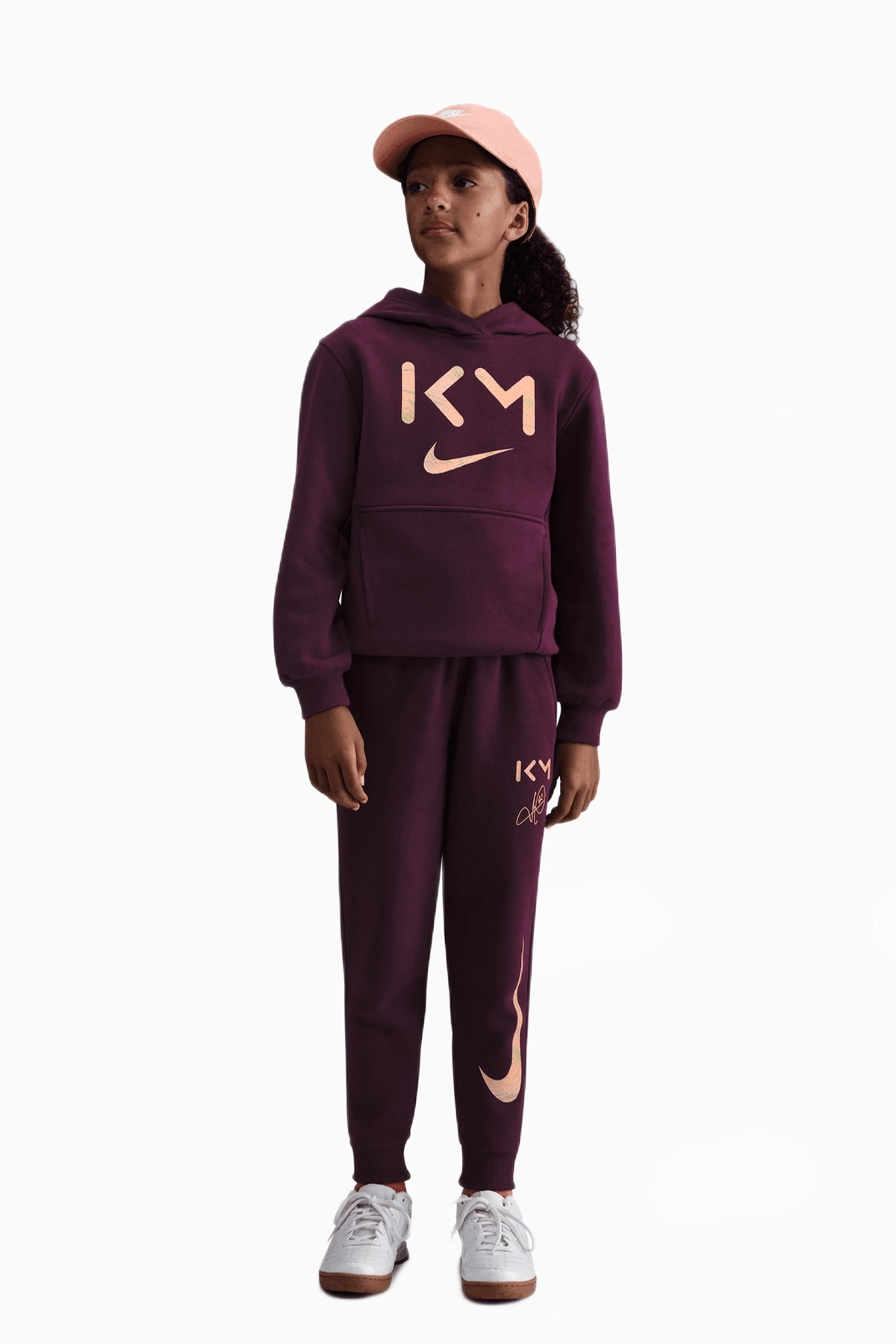 Nike Kylian Mbappé Club Fleece Junior Hoodie - Rotwein