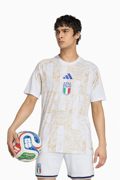 Тениска adidas Италия 2026 Pre-Match - Бяла