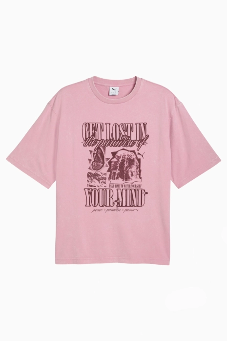 Puma Graphics Paradise Mindset Washed Boxy Tee Trikot - Rosa