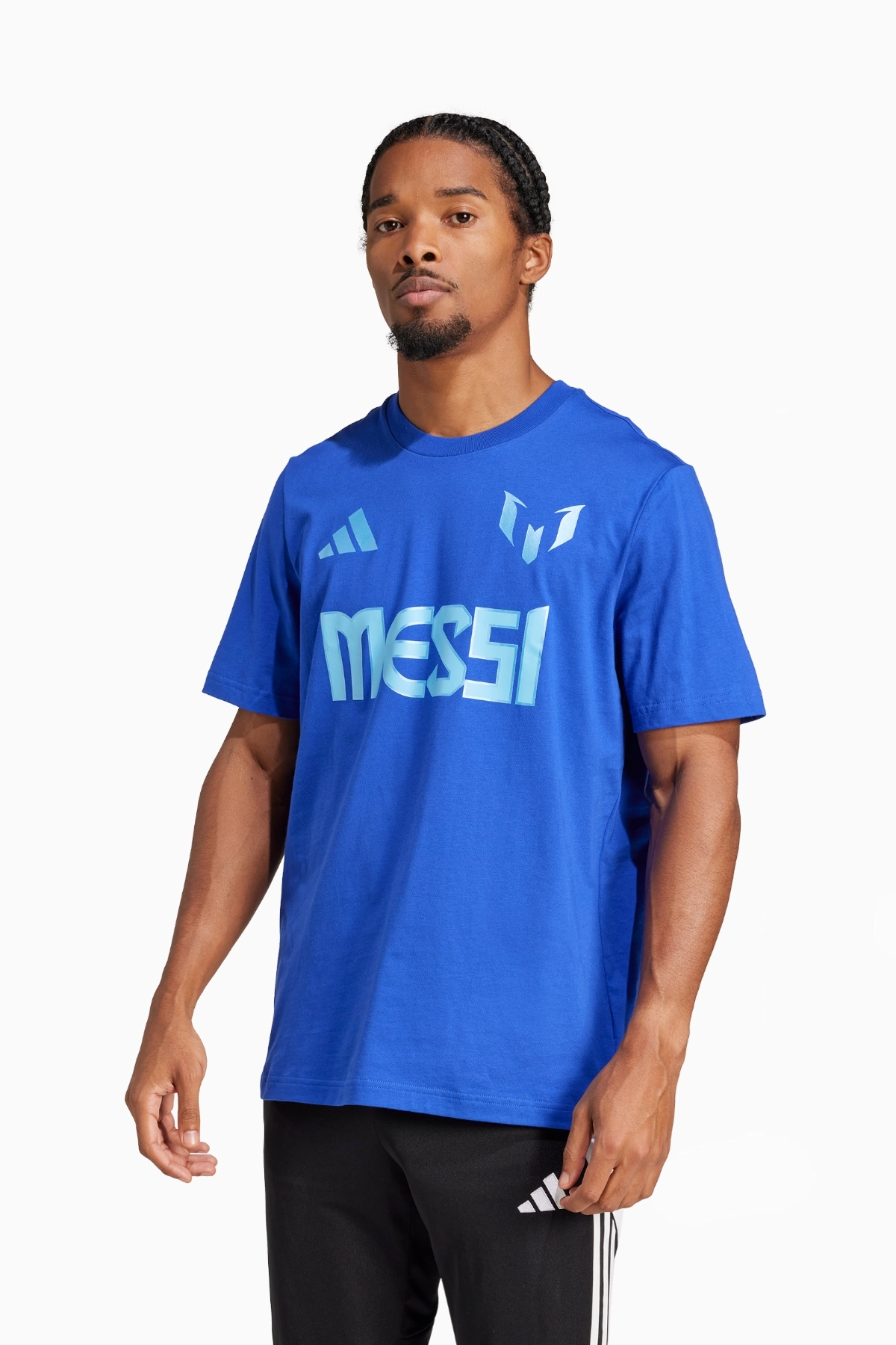adidas製 ASモナコユニフォーム 90/91 アメリカ表記L Футболка adidas Messi Name and Number Graphic - синий | Футбольная