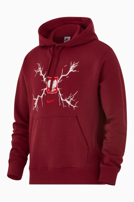 Nike Poland 2026 Club Hoodie - Rotwein
