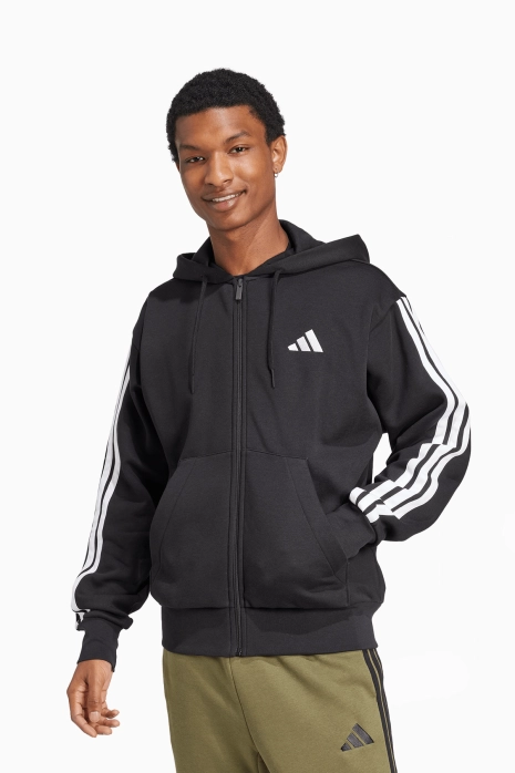 adidas Essentials 3-Stripes Fleece Hoodie - Schwarz