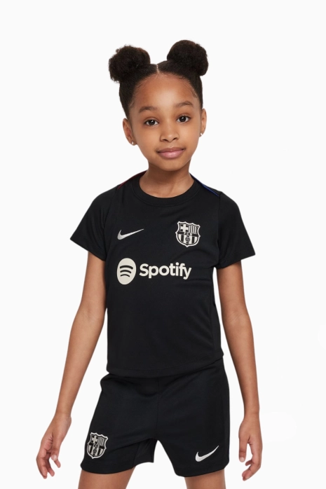 Κοντομάνικη Μπλούζα Nike FC Barcelona 24/25 Academy Pro Little Kids - μαύρος