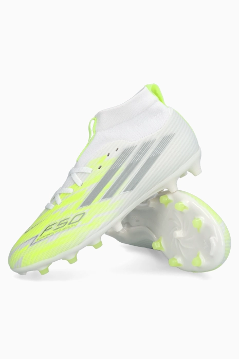 Cleats adidas F50 League Mid FG/AG Junior - White