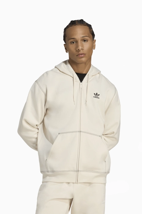 Bluza z kapturem adidas Trefoil Essentials Full-Zip - Biały