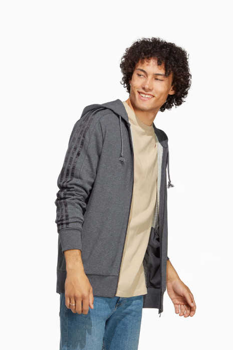 adidas Essentials 3S FZ Hoodie - Gray