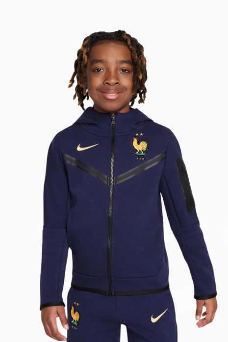 Mikina Nike France  Tech Fleece Junior - Námořnická modrá