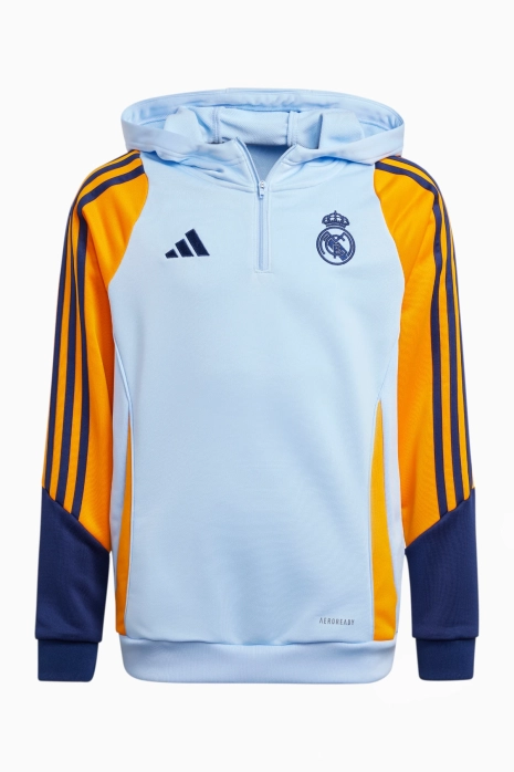 Bluza z kapturem adidas Real Madryt 24/25 Training Junior - Błękitny