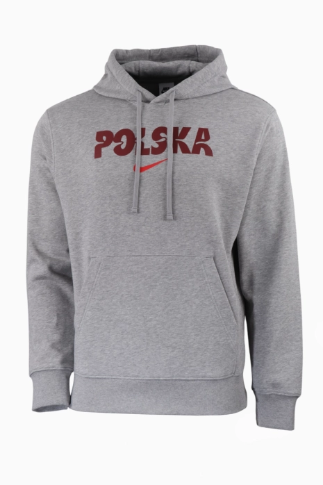 Μπλούζα Nike Πολωνία 2024 Club Φούτερ Με Κουκούλα - Γκρί