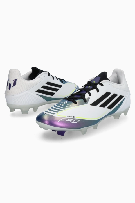 Ghete de fotbal adidas F50 League Messi FG/MG - Alb | Magazin de