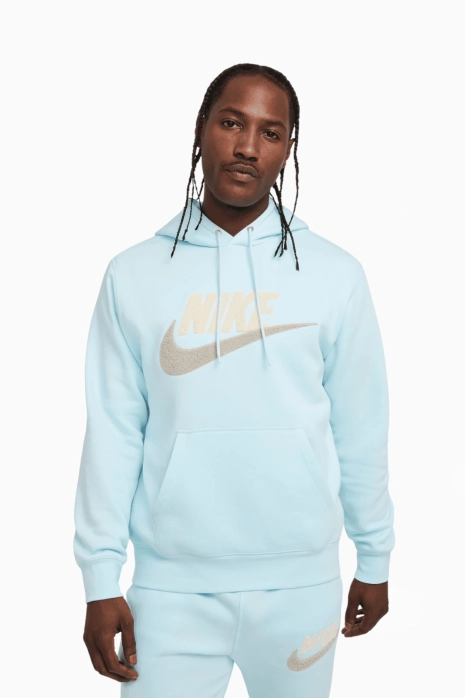 Kapüşonlu svetşört Nike Club Fleece - açık mavi