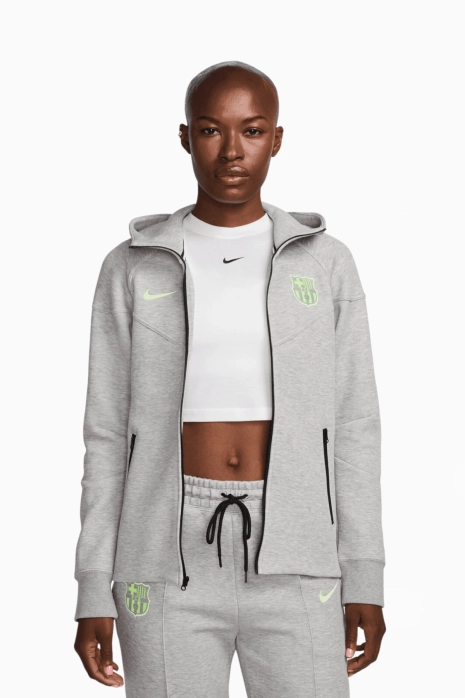 Nike FC Barcelona 24 25 Tech Fleece Windrunner Hoodie fur Frauen Grau R GOL FuBballschuhe und FuBballbekleidung gunstig kaufen