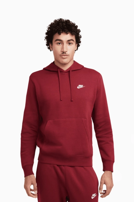 Kapüşonlu svetşört Nike Sportswear Club Fleece - Kırmızı