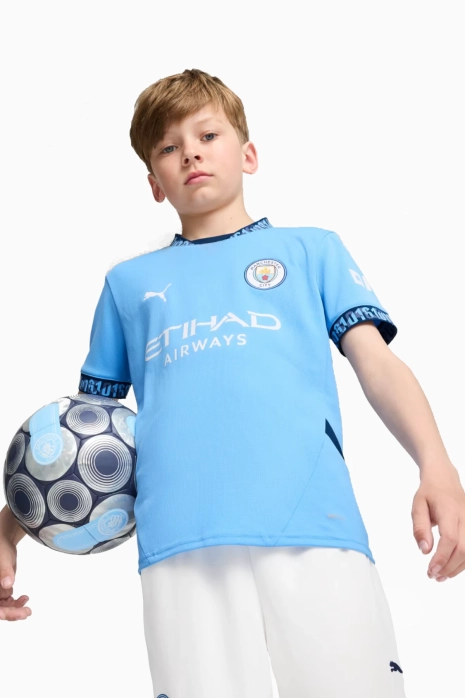 Camiseta Puma Manchester City 24/25 Local Replica Junior - azul claro
