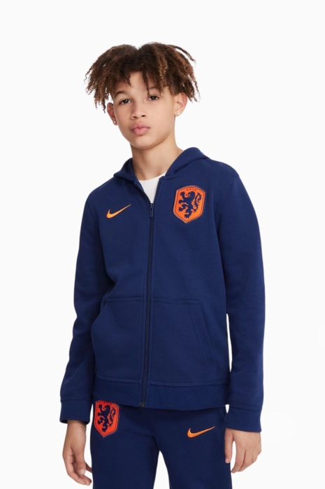 Bluza z kapturem Reprezentacji Holandii Nike 2024 Club Junior