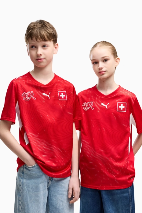 Tricou Puma Elveția 2026 Home Replica Junior - Roșu