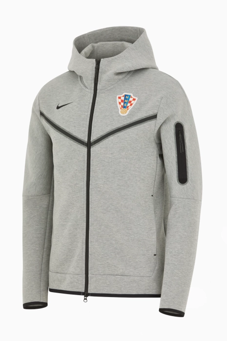 Bluza z kapturem Reprezentacji Chorwacji Nike Tech Fleece Windrunner FZ - Szary