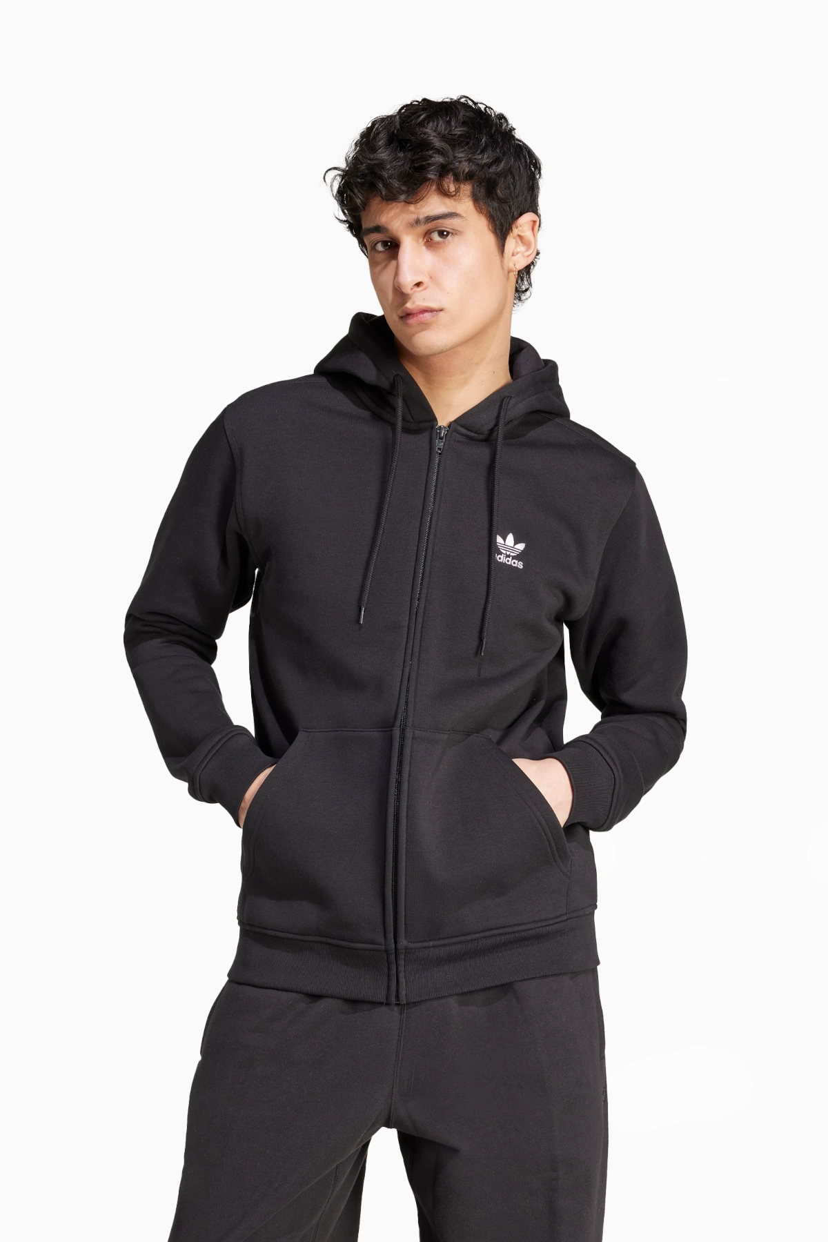 Блуза adidas Trefoil Essentials FZ - черен