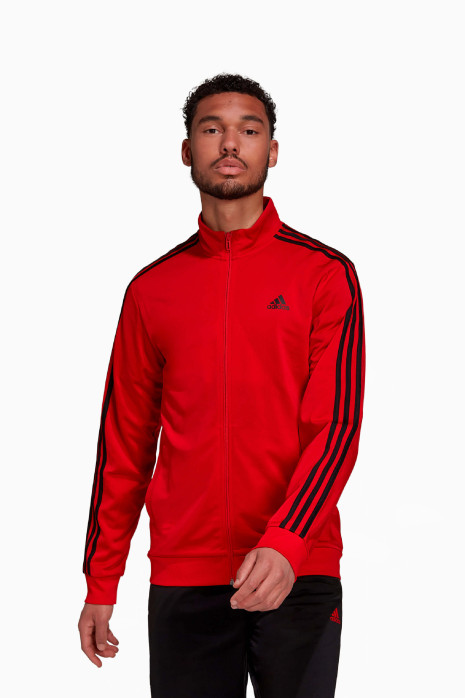 Uzun kollu üst adidas Essentials Warm-Up 3S Track - Kırmızı