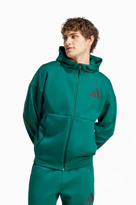 Pulóver adidas Z.N.E. Full-Zip - Zöld