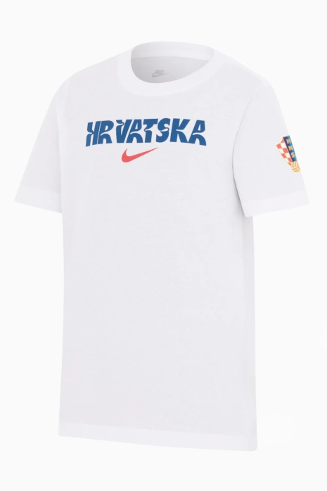 Majica kratkih rukava Nike Hrvatska 2024 Crest Junior - Bijeli