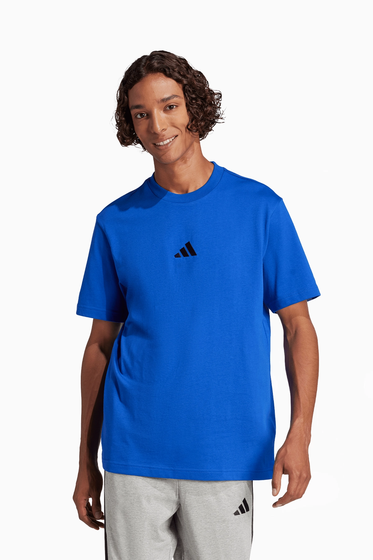 Тениска adidas Essentials Small Logo Single - син