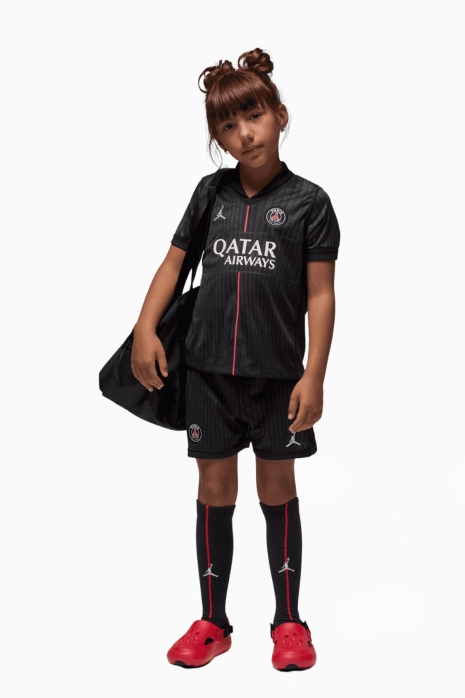 Futbalová súprava Nike PSG x Jordan 25/26 4th Little Kids - čierna