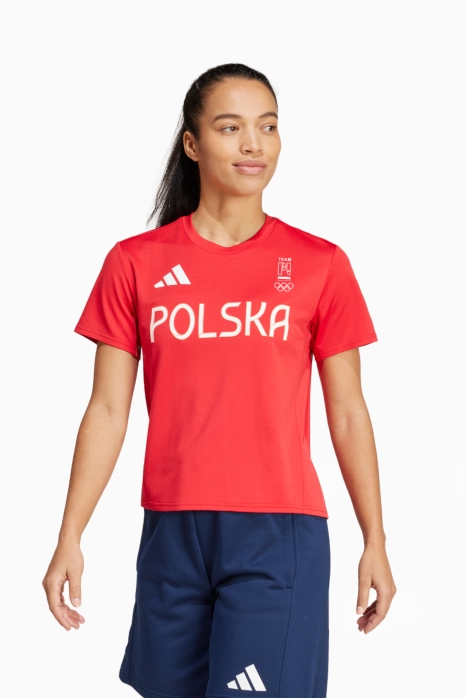 Koszulka adidas NOC Polska HIIT Training Damska - Czerwony