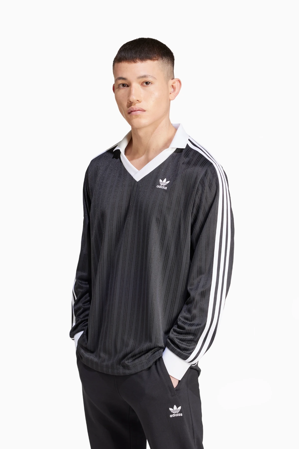 Tişört adidas Adicolor Piqué Football LS - Siyah | Futbol