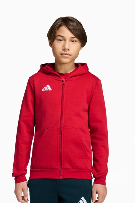 adidas Entrada 26 Sweat Full-Zip Junior Hoodie - Red