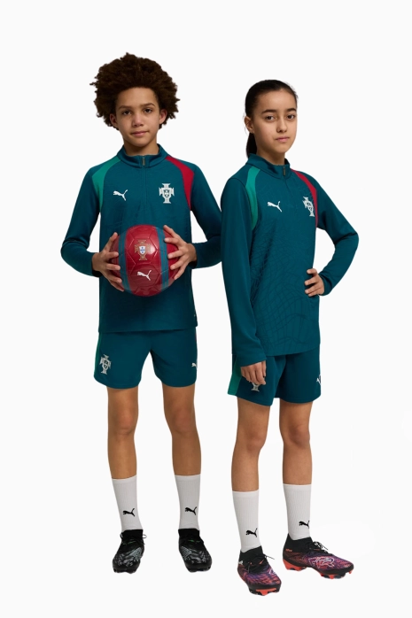 Mikina Puma Portugalsko 2026 Training 1/4 Zip Junior - Zelená