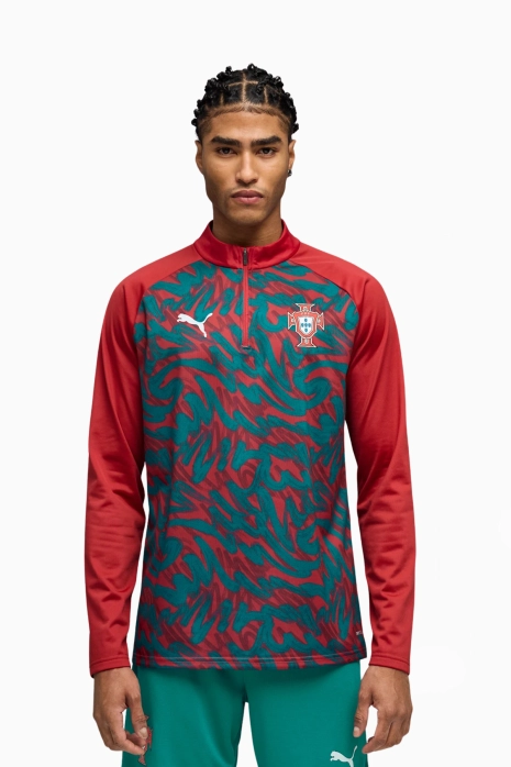 Mikina Puma Portugalsko 2026 Warm Up 1/4 Zip - Červené