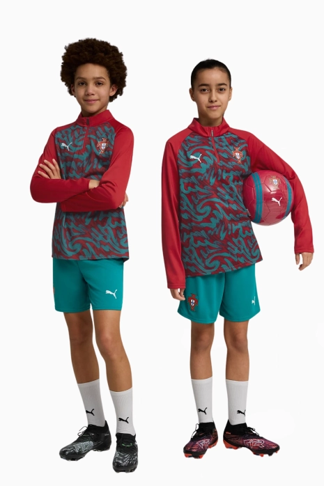 Блуза Puma Португалия 2026 Warm Up 1/4 Zip Junior - червен