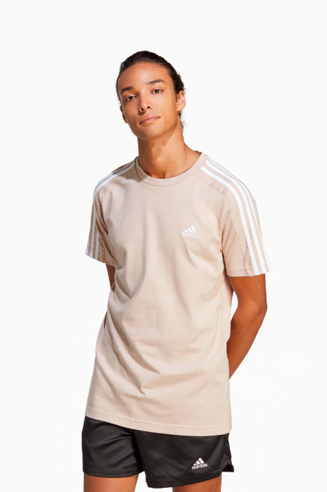 Tişört adidas Essentials Single 3S Tee - Kahverengi