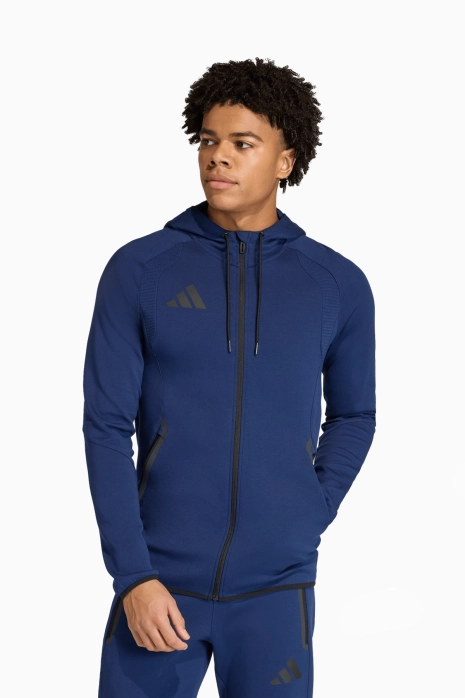 Bluza z kapturem adidas Tiro Travel Sweat - Granatowy