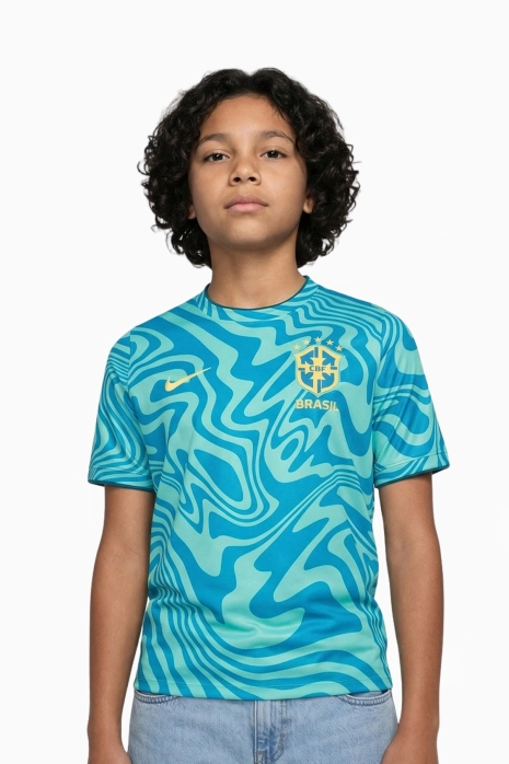Tričko Nike Brazylia 2026 Pre-Match Junior - Modrý