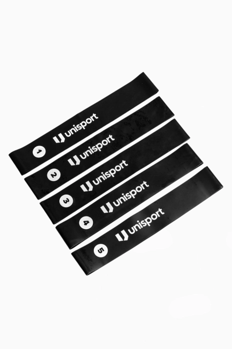 Cauciuc fitness Unisport 5 buc. - Negru