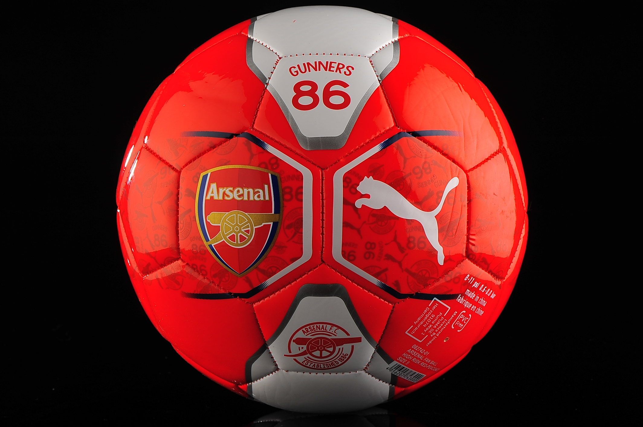 5 NEU Arsenal FC Diamond offizieller Supporter Fußball Fussball Ball rot-Gr 