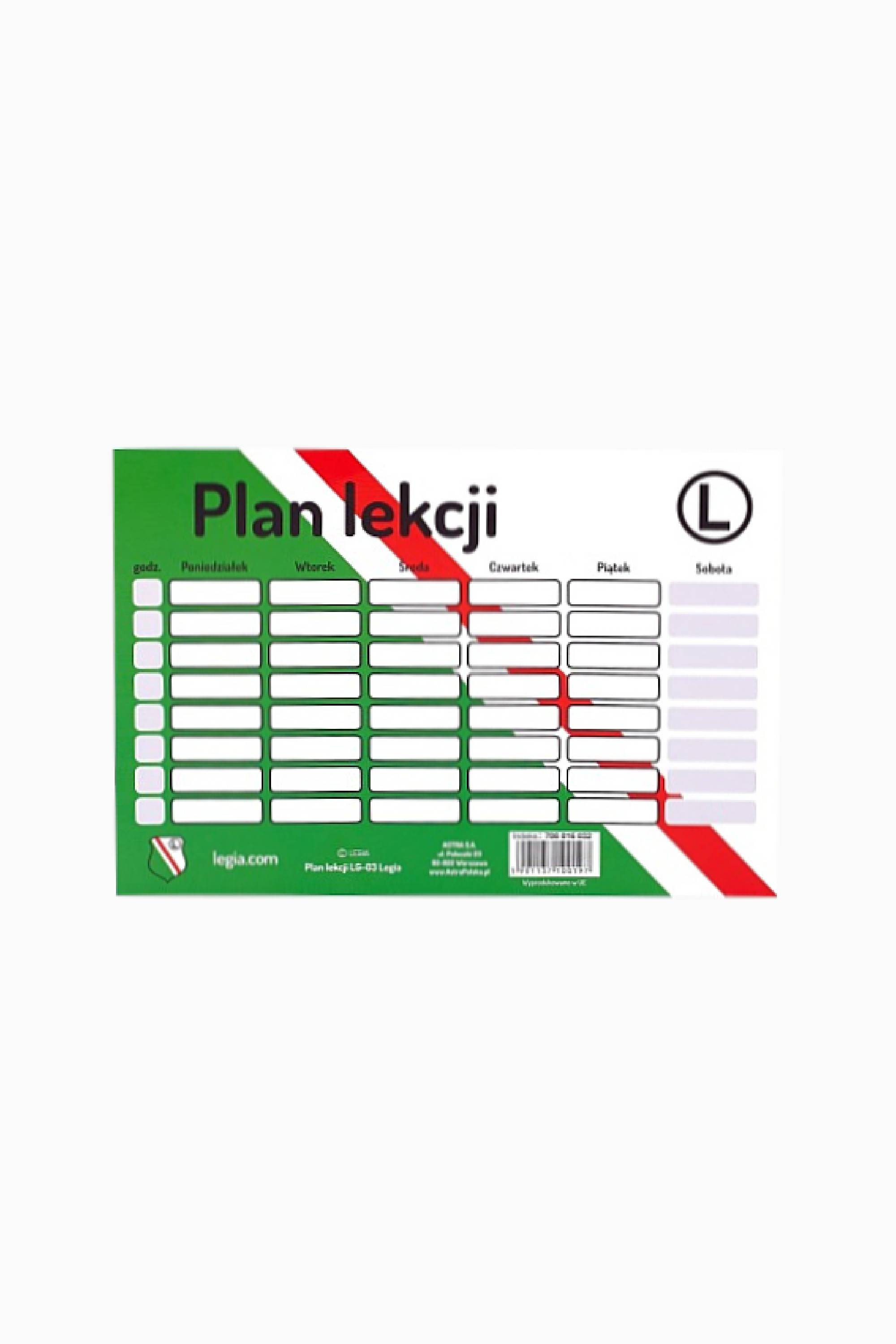 Plan lekcji Legia Warszawa | Buty piłkarskie, sprzęt i akcesoria