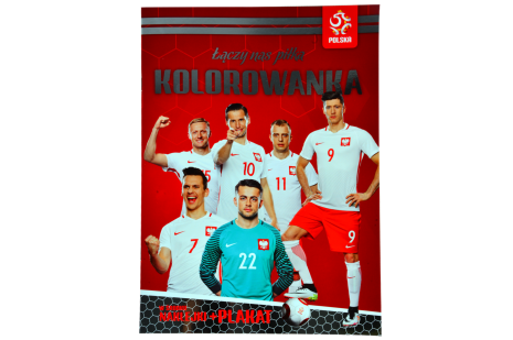 Книжка за оцветяване със стикери A4 на Полския национален отбор + плакат