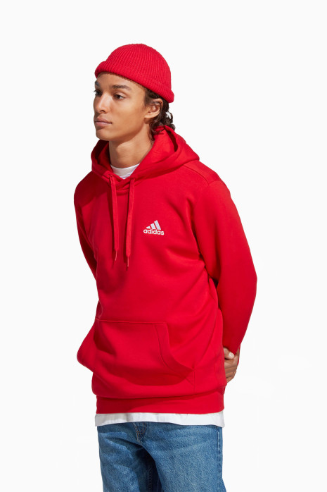 Kapüşonlu svetşört adidas FeelCozy HD - Kırmızı