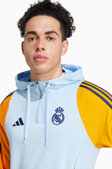 Kapüşonlu svetşört adidas Real Madrid 24/25 Training - açık mavi