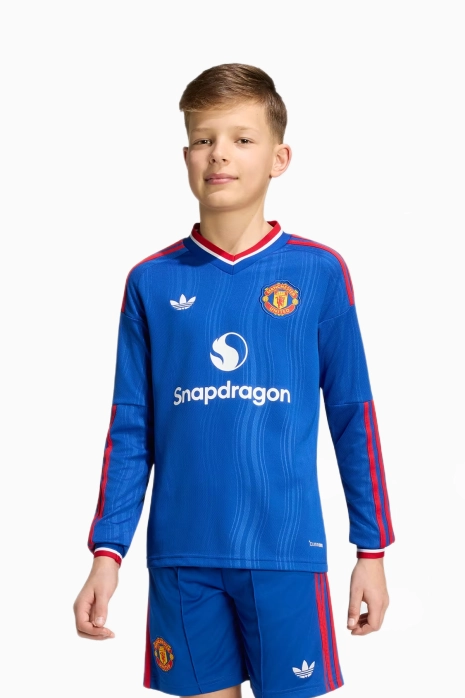 Koszulka z długim rękawem adidas Originals Manchester United 26/27 Wyjazdowa Replica Junior - Niebieski