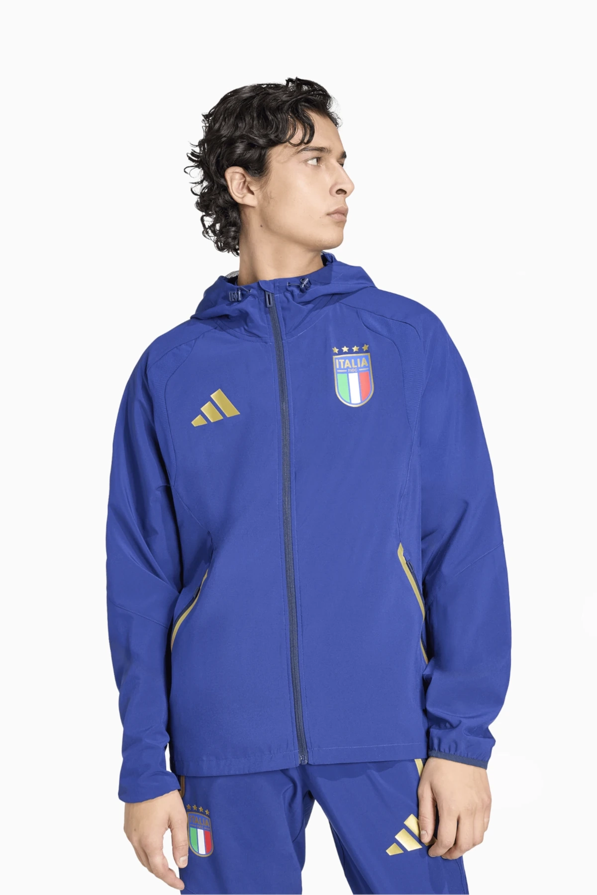 ITALIA LOTTO 　サッカー　イタリア代表　プルオーバージャケット Jacket adidas Italy 2026 Tiro Travel Full-Zip - Blue | R-GOL.com