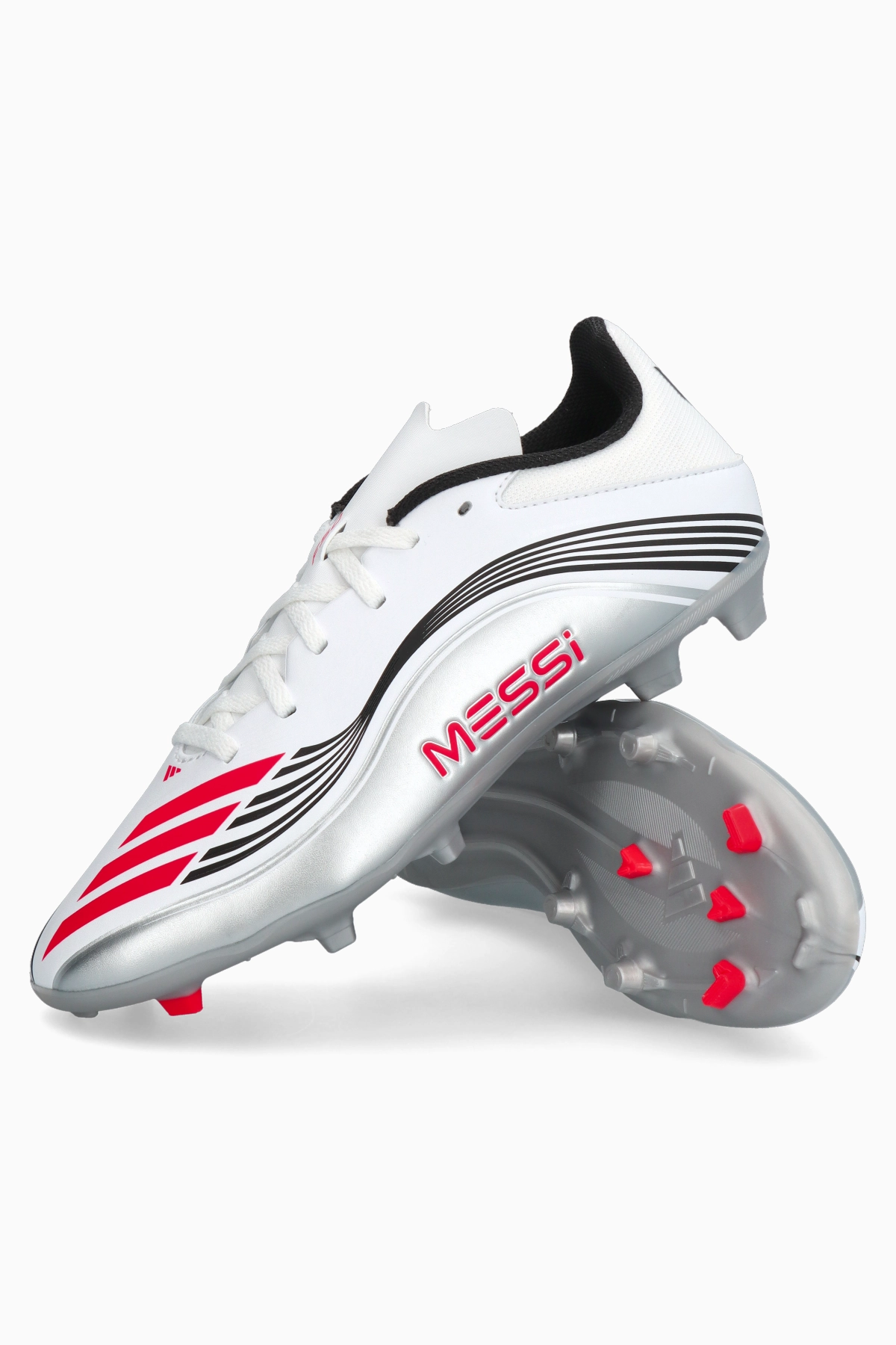Ghete de fotbal adidas F50 League Messi FG/MG Junior - Argint