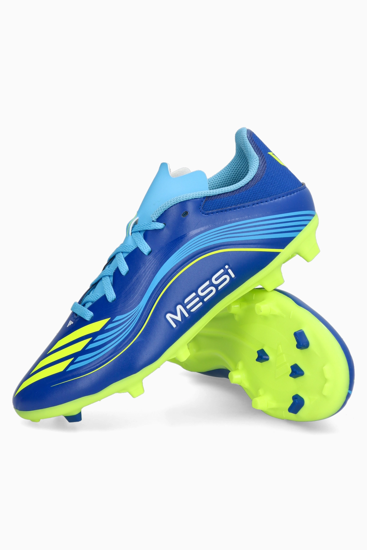 Ghete de fotbal adidas F50 League Messi FG/MG Junior - Albastru